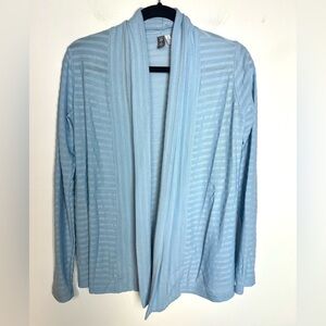 Ibex Shadow Stripe Blue Cardigan Size Medium